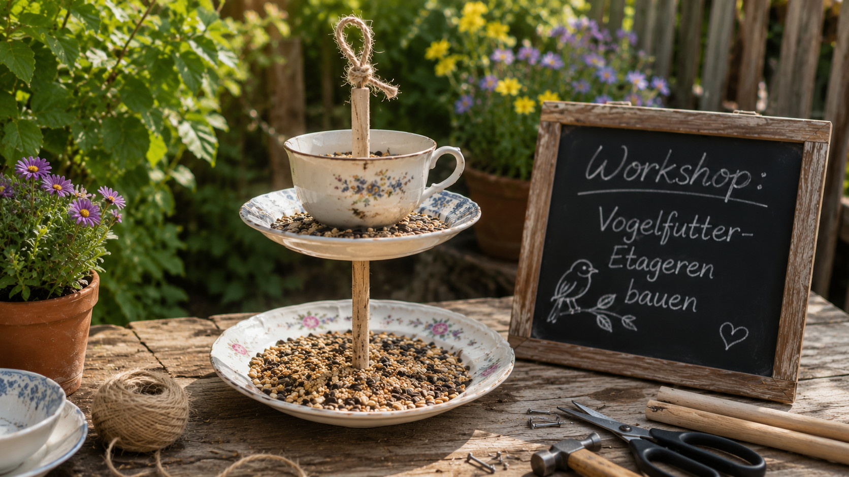 Porzellan Upcycling – Vogelieren aus Porzellan
